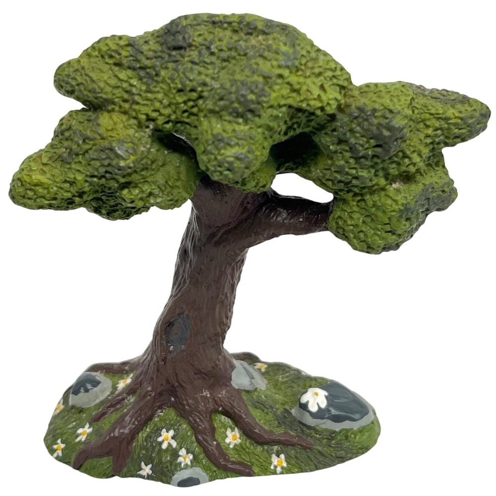 Vintage Breyer Stablemates Green Tree Figurine with Flowers & Rocks